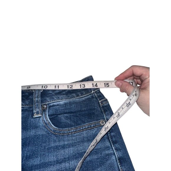 American Eagle Womens Stretch Vintage Hi Rise Jeans Sz 4 Medium Wash Button Fly - Picture 5 of 7